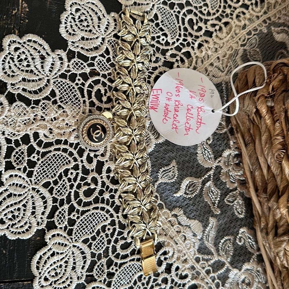 1980s Chanel button 1960s bracelet